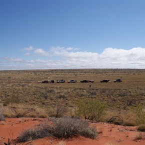 Morning tea stop in a dune swale