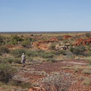 Michael J beating a path cross country back to the vehicles - Gulvida Soak