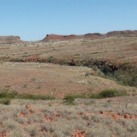 The gorge containing Godfrey Tank