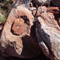 An old grinding stone in the very upper reaches