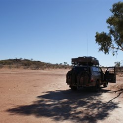 Lunch stop on the claypan by Camel Rock