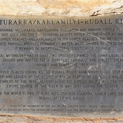 The plaque at the Rudall River