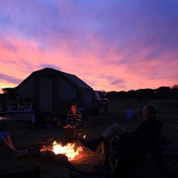 Sunset over the campfire