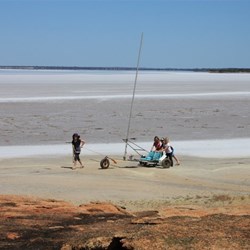 Kids bring the land sailor to camp