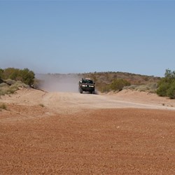 Thundering west on the Telfor Road