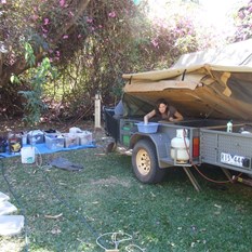 The hazards of being thin - You get to clean the trailer.