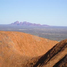 The Olgas in the distance