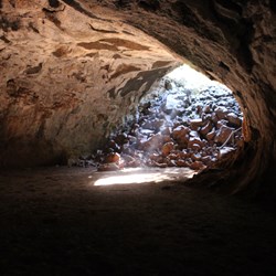 Inside one of the Lava Tubes