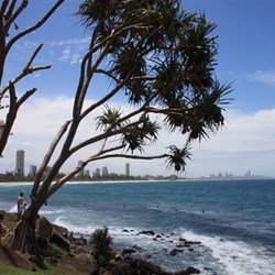 Burleigh Heads looking north towards Surfers