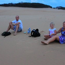 Happy at the top of Cooloola Sand Patch