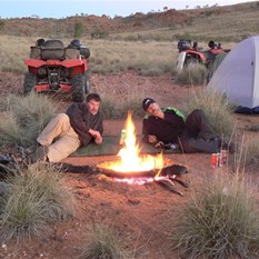 Relaxing by the fire
