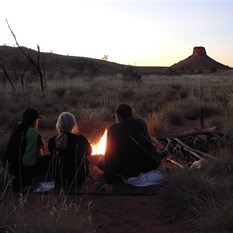 Enjoying the sunset and view