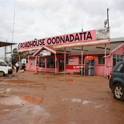 Pink Roadhouse at Oodnadatta