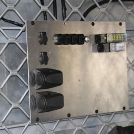 The new switch and fuse panel in the camper pod