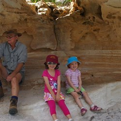 rest stop under the Arch