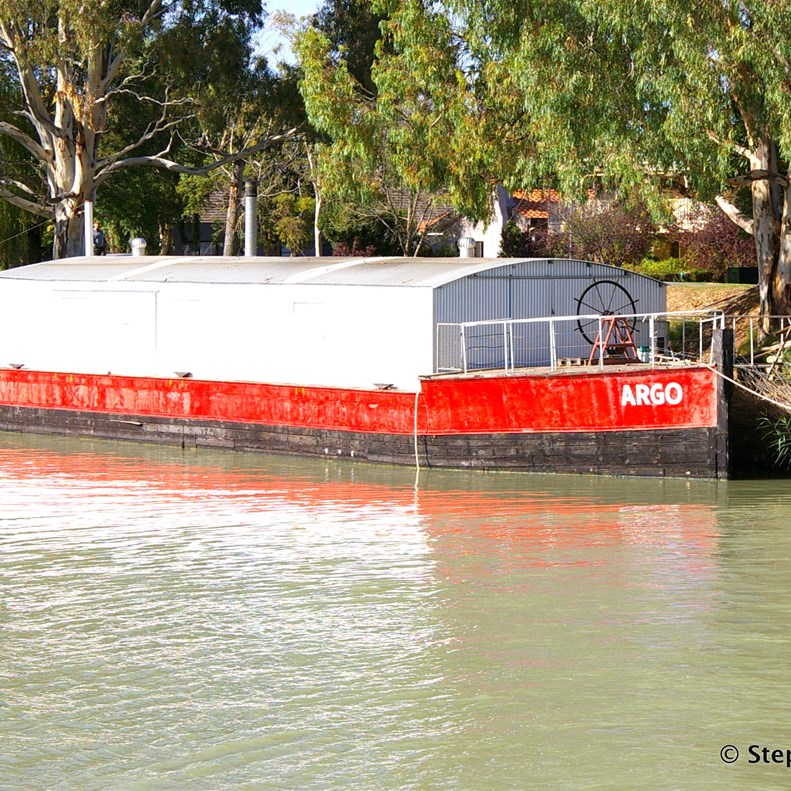 The Argo Barge before it sank in 2019