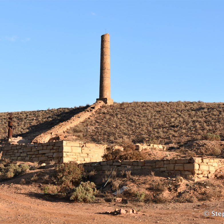 The heritage listed Alma and Victoria Mining Chimney
