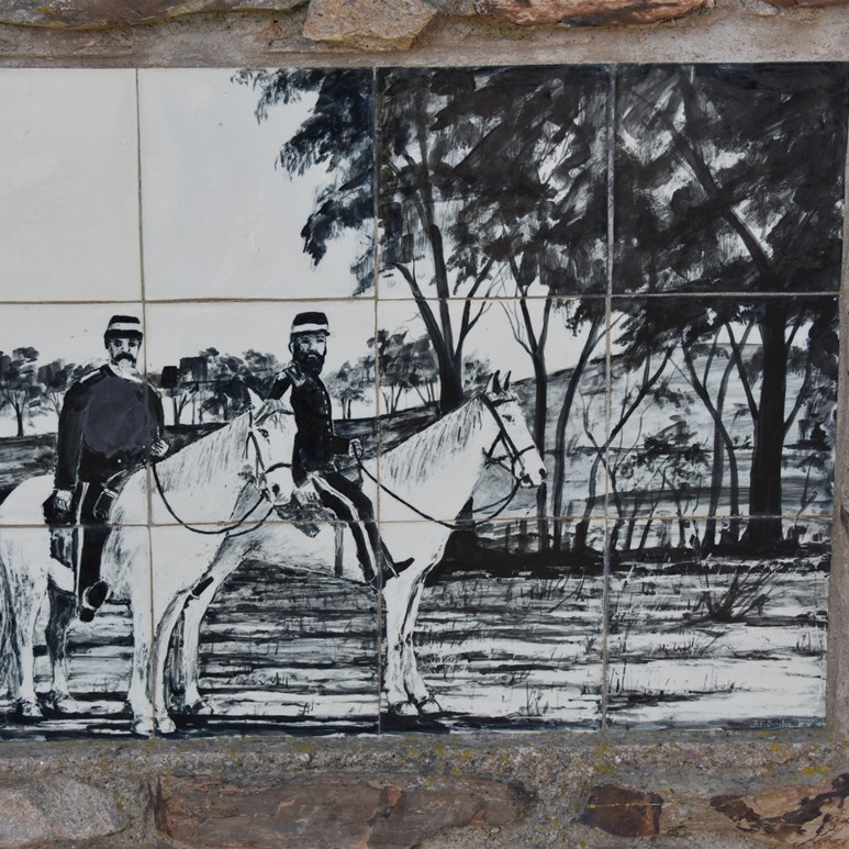 The tiles were hand painted by Jim Dunstan of Ngapala