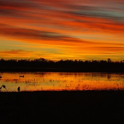 sunrise on Lake Broadwater was breathtakingly beautiful