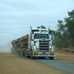 road train approaching