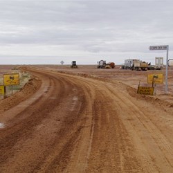 On the way out to the fery site on the flood detour road