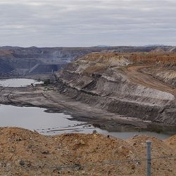 From the Lookout looking down to the Coal Mine Site