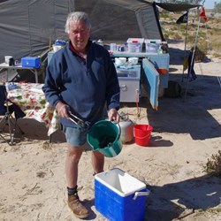 Ian shows off his catch