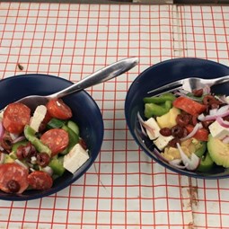 Fresh salad lunch out in the middle of nowhere!