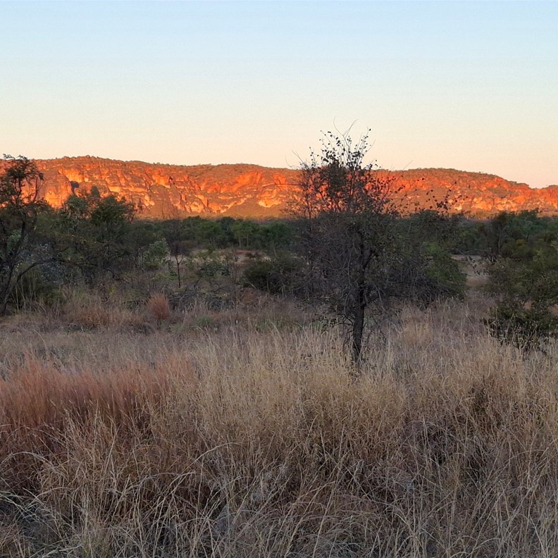 We returned in time to see the sunset on the rock face