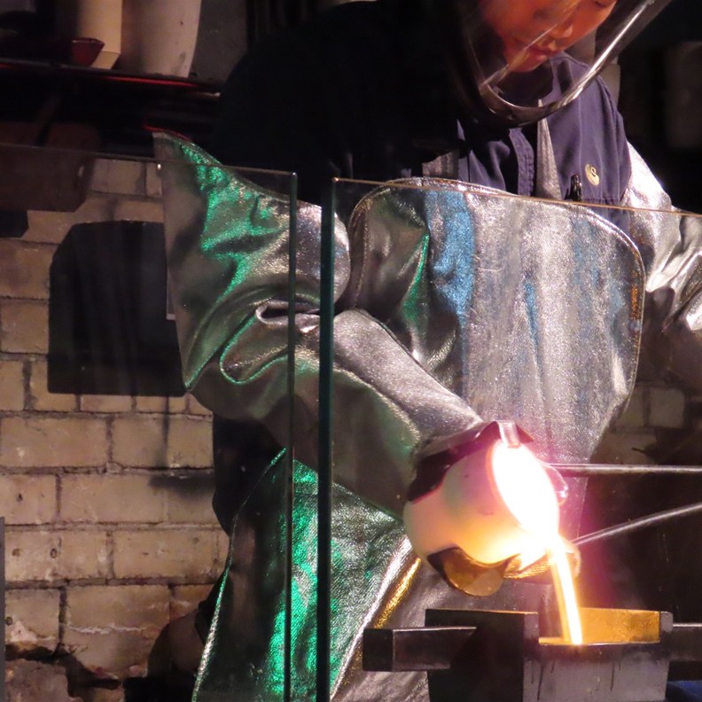 Pouring the gold