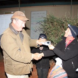 Flynnie wins the raffle