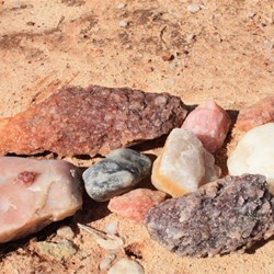 Coloured quartz found at Graphite Valley