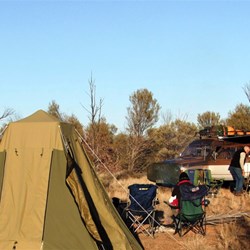 Waiting for the tents to dry 