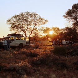 The sun sets as we make camp