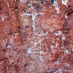 Some of the carved initials