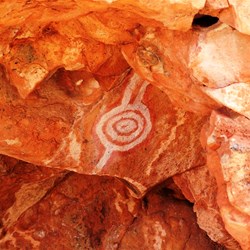 Aboriginal art in the smallest of well hidden caves