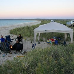 Absolute beachfront camping