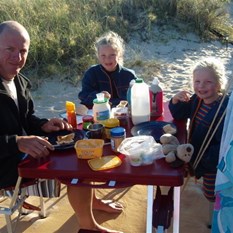 The foldup table in use