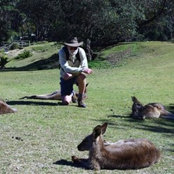 John with the roos at Pebbly Beach