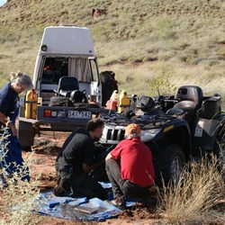 Early morning repairs for Scott and Gaby.