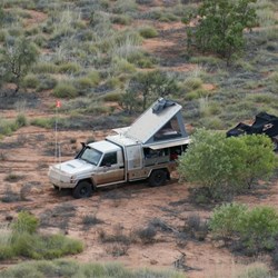 Camp at the base of the McLarty Hills