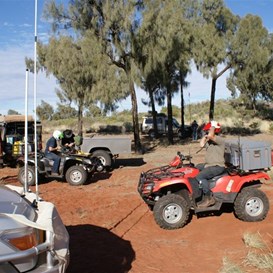 Getting prepared for the overland trek.