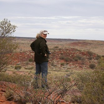 Gabster on the hill above camp.