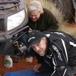 Scott and Gaby hard at front boot repairs (Well Scott working and Gaby providing advice ha HA)
