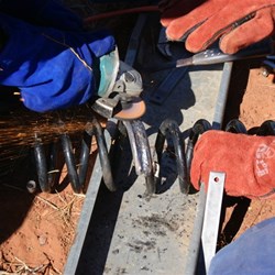 Grinding back the weld for reinforcing