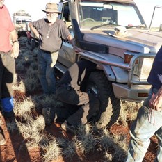 Al's front coil spring breaks for the third time - bugger!