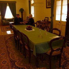 Afternoon tea in the dining room of Hoover House