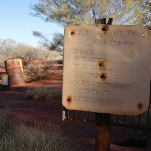 The hand stamped plaque at Whau Whau Well