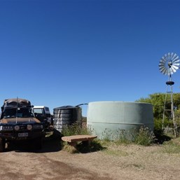 Topping up water tanks at Well 33 on the Canning