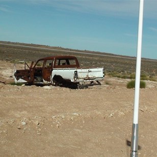 The old ute wreck by Lake Auld